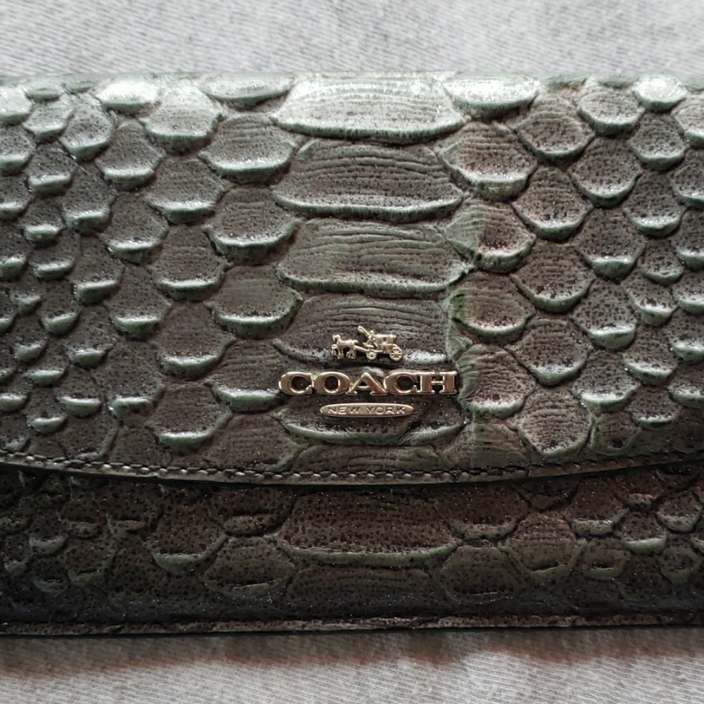 Coach womans faux alligator wallet.